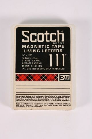 Vintage Scotch 3m 111 Reel To Reel Magnetic Tape Old Stock Open Box