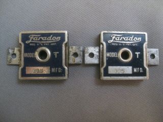 Vintage Pair Faradon Model T.  005 Uf Mica Capacitors Test Good At 600v Ham Radio
