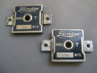 Vintage Pair Faradon Model T.  005 uF mica capacitors test good at 600V HAM RADIO 3