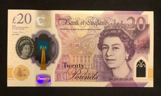 20 British Pound Banknote,  Bank Of England,  Unc,  2018 Series