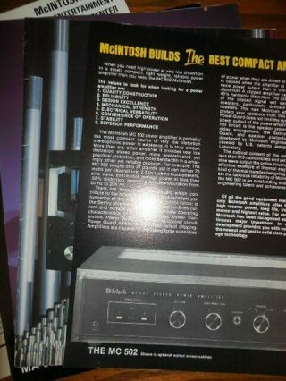 Mcintosh Mc 502 Power Amplifier Brochure