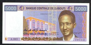 Djibouti 5000 Francs 2002 Unc