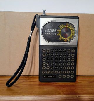 Vintage Prominent Solid State Portable Am/fm Radio Model Tr - 5050