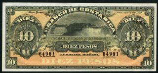 Costa Rica 10 Pesos 1899,  Pick: 164,  Unc