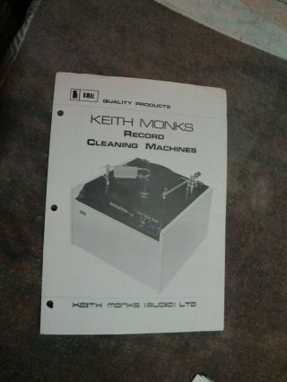 1970s Keith Monks Record Cleaning Machines England 3 Page Flyer