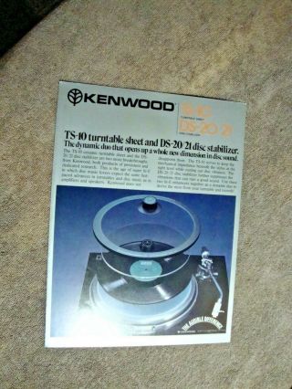 1970s Kenwood Ts - 10 Turntable Sheet Ds - 20/21 Disk Stabilizer 3 Page Flyer