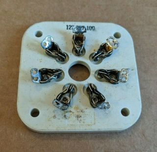 Vintage 7 - Pin Transmitting Vacuum Tube Socket Ceramic For Radio Johnson 247