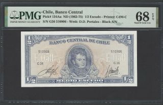 Chile 1/2 Escudo Nd (1962 - 75) P134aa Uncirculated Graded 68
