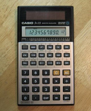 Vintage Casio Fx - 115 Scientific Calculator (1985) High - Power Solar Cell