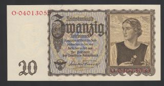 Germany 20 Reichsmark 1939 Au P.  185,  Banknote,  Uncirculated