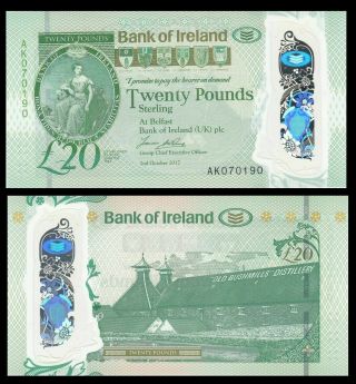 Bank Of Ireland Northern 20 Pounds 2017 (2020) P - Polymer - Unc