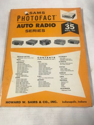 Sams Photofact Auto Radio Series Volume Ar 35 March 1966