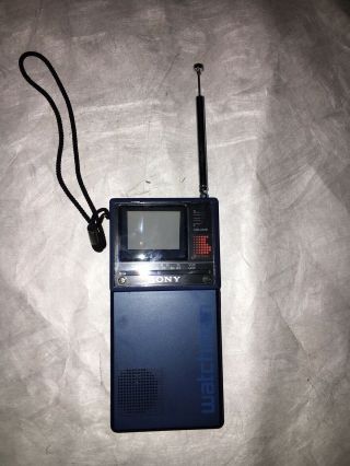Vtg 1984 Sony Watchman Portable Tv Radio Model Fd - 20a Classic
