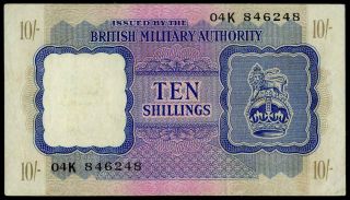 British Military Authority 10 Shillings P - M5 Xf 1943 P M5 S.  " K " Rare Banknote