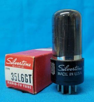 1 - Silvertone 35l6gt Vacuum Tube Gray Glass