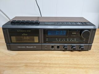 Vintage Realistic Chronosette 256 Alarm Am/fm Clock Radio Cassette Player