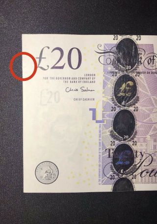 20 British Pound Banknote,  Bank of England,  aUNC,  2006 Series. 3
