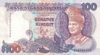 Bank Negara Malaysia 100 Ringgit 1989 P - 32 Xf King Tuanku Abdul Rahman