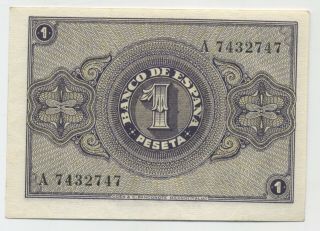 Spain España 1 Peseta 30 - 4 - 1938 Pick 108 aUNC Almost Uncirculated Banknote 2