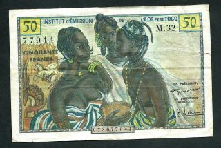 French West Africa (p45) 50 Francs 1956