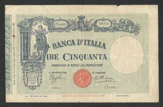 Italy 50 Lire 15.  4.  1935 Vf P47c
