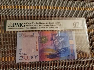 Cape Verde 1000 1,  000 Escudos 2014 P 73 Gem Unc Pmg 67 Epq High