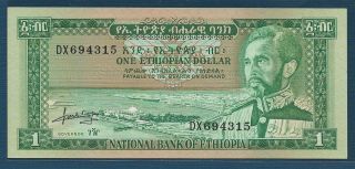 Ethiopia 1 Dollar,  1966,  P 25,  S/n : Dx 694315,  Unc