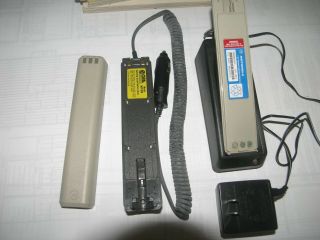 Vintage MOTOROLA Brick Cell Phone,  extra battery,  charger,  car charger 2