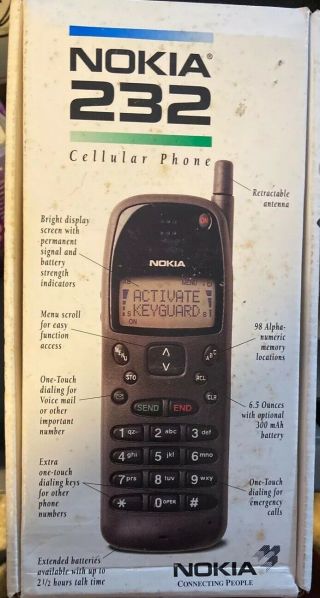 Nokia 232 (tacs) Thn - 41 - Black 1994 Vintage Cellphone