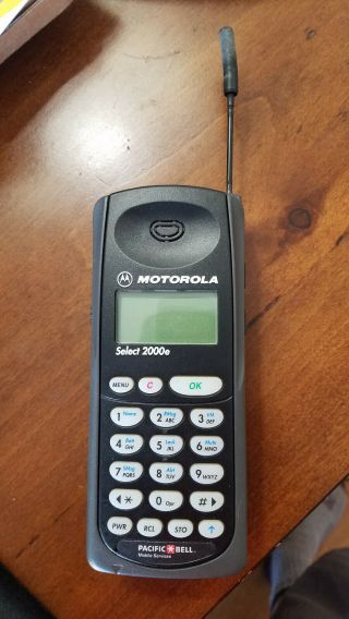 Vintage Motorola Cellular Phone Select 2000e With Pacific Bell Sim Card