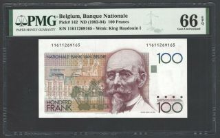 Belgium 100 Francs Nd (1982 - 94) P142 Uncirculated Grade 66