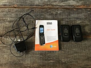 2 Nokia 6085h Flip Phones At&t With Wall Charger