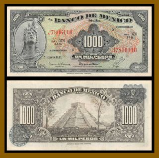 Mexico 1000 (1,  000) Pesos,  1977 P - 52t Banknote (xf - Au)