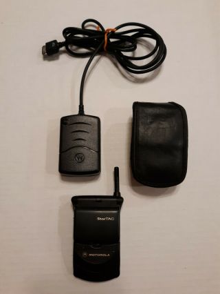 Motorola Startac St7868w Flip Cell Phone,  Verizon - - W/ Charger And Case