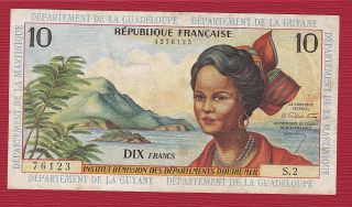 French Antilles 1964 10 Francs
