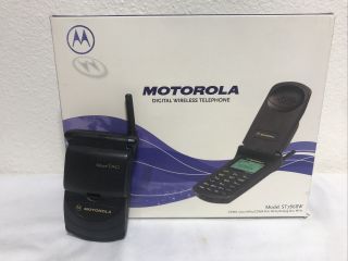 Vintage Motorola Startac St7868w Dual Band Flip Cell Phone W/ Charger
