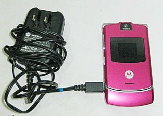 Motorola Razr - Pink (t - Mobile) Gsm Flip Phone With Charger