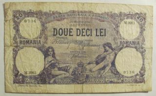 Romania Kingdom " 20 Lei 25 - Th Of March 1920 " Note