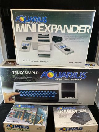 Mattel Aquarius Home Computer System ©1983,  4k Memory,  Nightstalker,  Expander