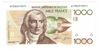 Belgium 1000 Francs Vf/xf Banknote (1980 Nd) P - 144a Signature 4 & 13 Paper Money