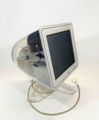 Vintage Apple Studio Display 17 " Clear Shell Flat Screen Crt Monitor M7768 2000