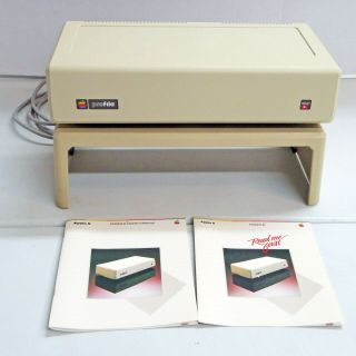 1982 Apple Profile External Mass Storage Drive A9m0005.  Stand & Manuals