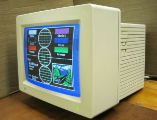 Apple Iigs Applecolor Rgb Monitor Color Crt W/ Cable A2m6014