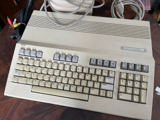 Vintage Commodore 128 Computer Model C128 With Power Supply And Video Cable