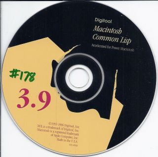 Rare Vintage Software Cd: Apple Macintosh Common Lisp 3.  9