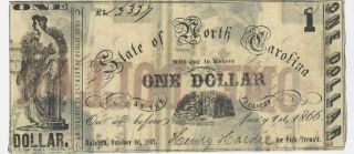 The State Of North Carolina One Dollar 1861