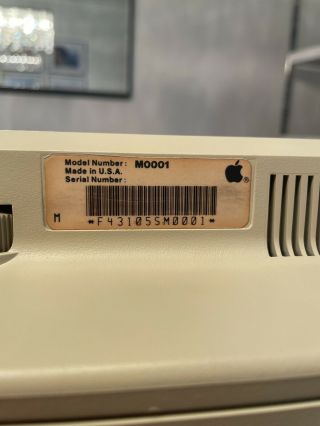 Apple Macintosh M0001 128K Computer 5