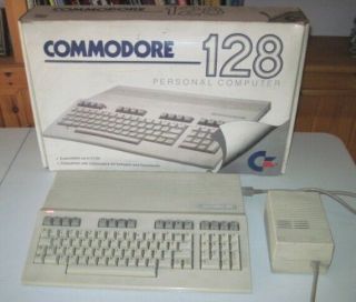 Vintage Commodore 128,  C128 Personal Computer With Power Supply And Box