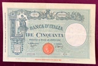 Italy 50 Lire 1943 Very Fine,