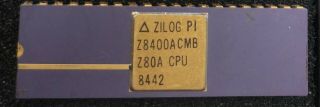 Zilog Z8400a Cmb Z80a Cpu 8442 8 - Bit Microprocessor Dip - 40 Ceramic - Gold Chip